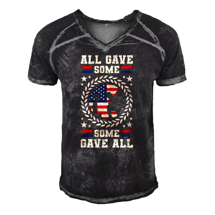 All Gave Some Some Gave All Veterans Day Men's Short Sleeve V-neck 3D Print Retro Tshirt