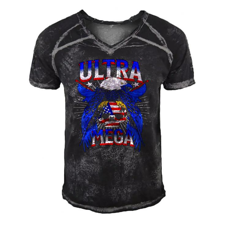 America Eagle Skull Ultra Mega The Great Maga King Ultra Mega Patriot Men's Short Sleeve V-neck 3D Print Retro Tshirt