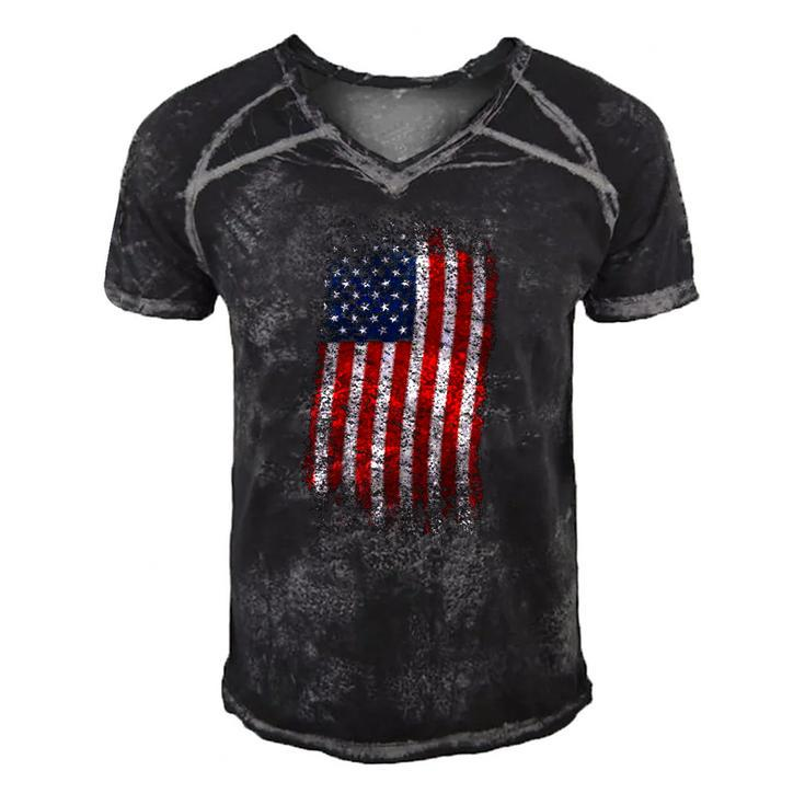 American Flag4th Of July Patriotic Usa Flag Men's Short Sleeve V-neck 3D Print Retro Tshirt