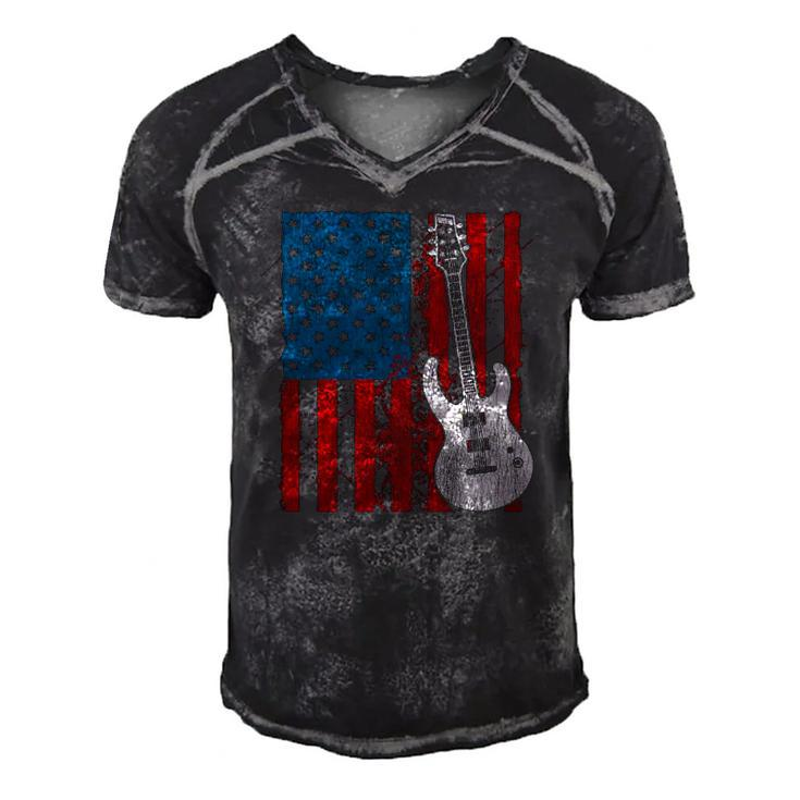 American Pride Guitar Player Gift Guitar Men's Short Sleeve V-neck 3D Print Retro Tshirt