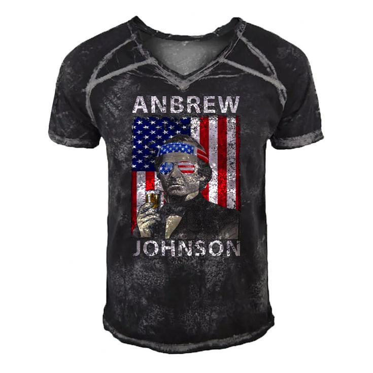 Anbrew Johnson 4Th July Andrew Johnson Drinking Party Men's Short Sleeve V-neck 3D Print Retro Tshirt