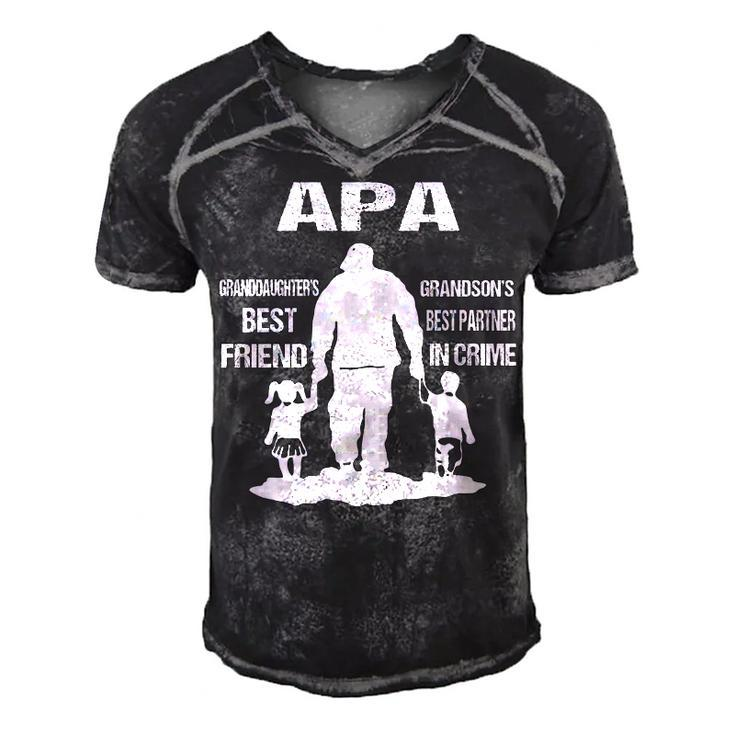 Apa Grandpa Gift   Apa Best Friend Best Partner In Crime Men's Short Sleeve V-neck 3D Print Retro Tshirt