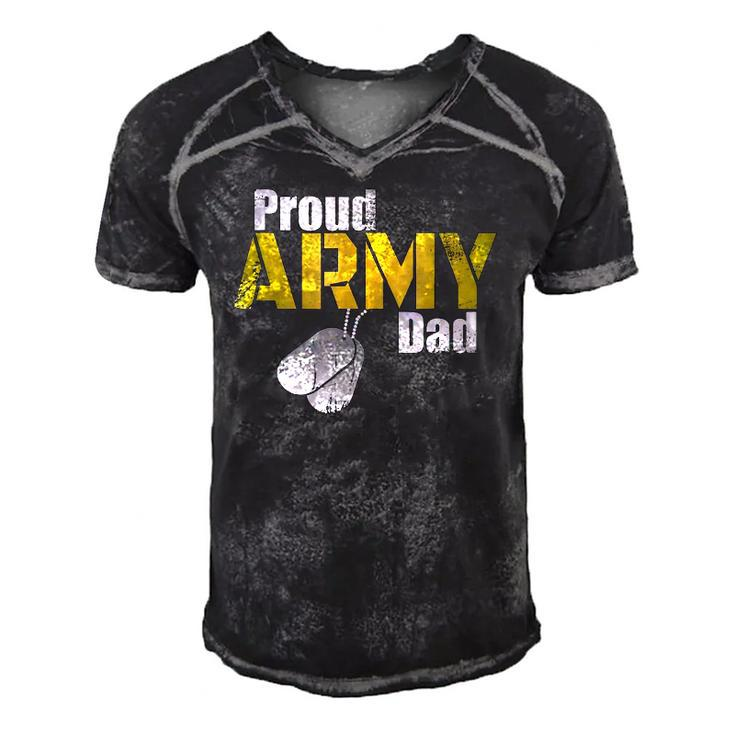 Army Dad  Proud Parent US Army Military Family Gift Men's Short Sleeve V-neck 3D Print Retro Tshirt