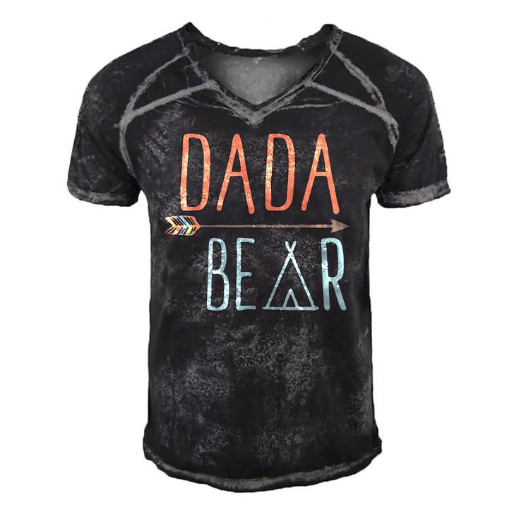 Arrow Tribal Dada Bear  Fathers Day Men's Short Sleeve V-neck 3D Print Retro Tshirt