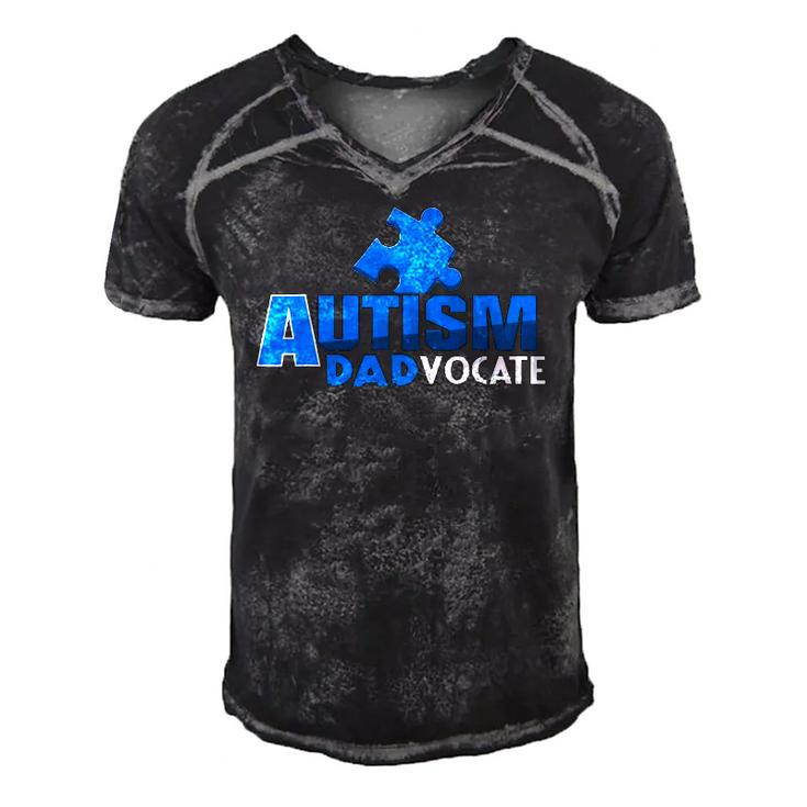 Autism Awareness Autism Dadvocate Autism Dad Men's Short Sleeve V-neck 3D Print Retro Tshirt