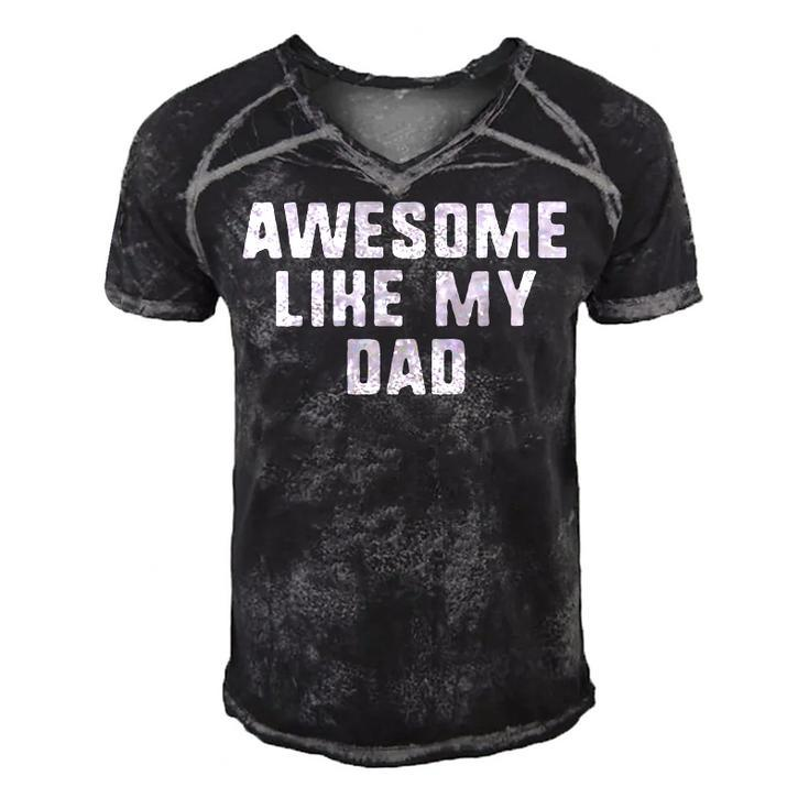 Awesome Like My Dad Father Funny Cool  Men's Short Sleeve V-neck 3D Print Retro Tshirt