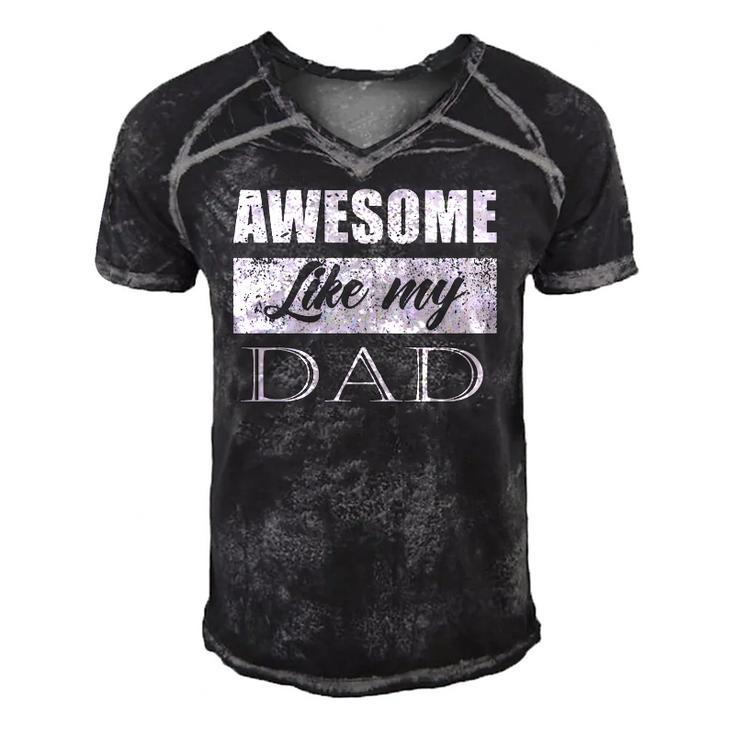 Awesome Like My Dad Fathers Day Gifts From Son & Daughter Men's Short Sleeve V-neck 3D Print Retro Tshirt