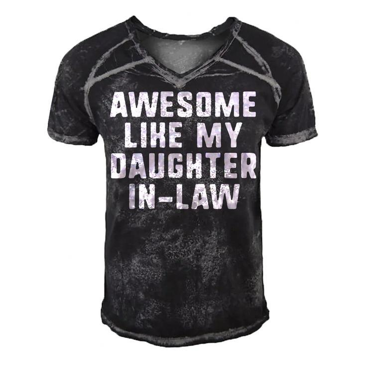 Awesome Like My Daughter-In-Law Father Mother Funny Cool  Men's Short Sleeve V-neck 3D Print Retro Tshirt