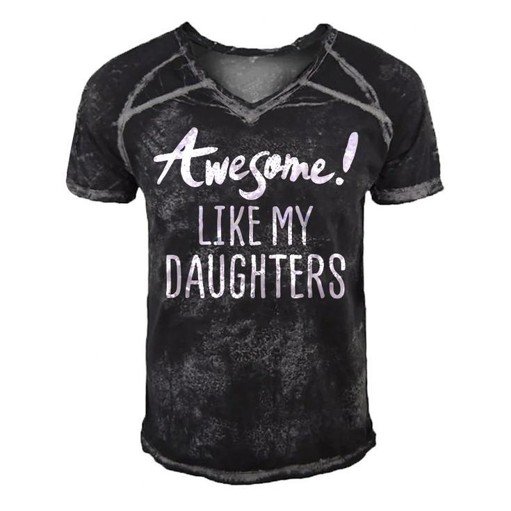 Awesome Like My Daughters Fathers Day Dad Joke  Men's Short Sleeve V-neck 3D Print Retro Tshirt