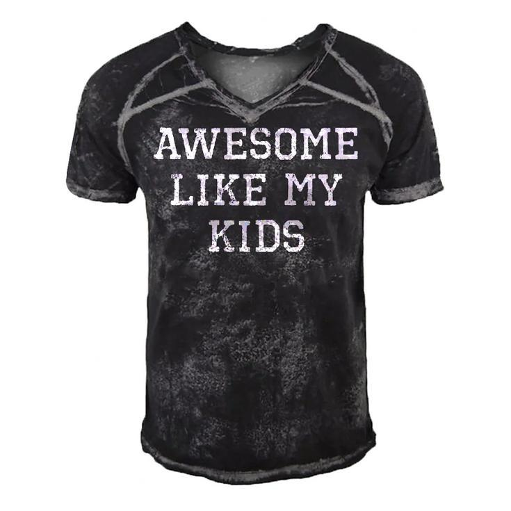 Awesome Like My Kids Funny Mom Dad Gift  Men's Short Sleeve V-neck 3D Print Retro Tshirt