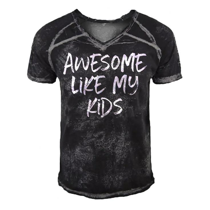 Awesome Like My Kids Mom Dad Gift Funny  Men's Short Sleeve V-neck 3D Print Retro Tshirt