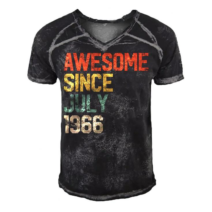 Awesome Since July 1966 Men Woman 55Th Birthday 55 Year Old  Men's Short Sleeve V-neck 3D Print Retro Tshirt
