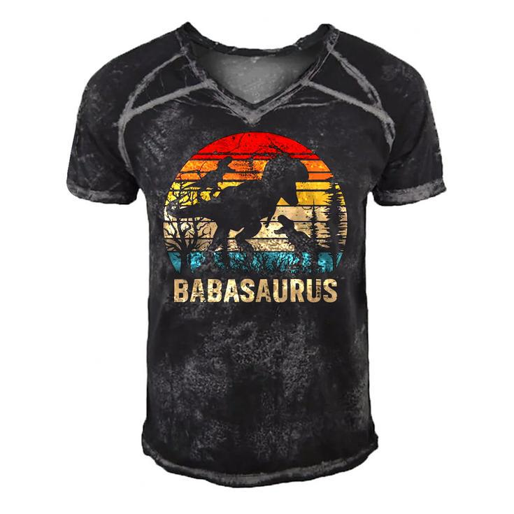 Baba Dinosaur Babasaurus 2 Two Kids Xmas Christmas Men's Short Sleeve V-neck 3D Print Retro Tshirt