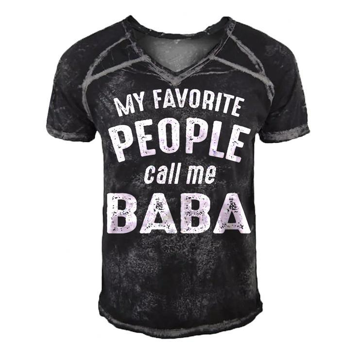 Baba Grandpa Gift   My Favorite People Call Me Baba Men's Short Sleeve V-neck 3D Print Retro Tshirt