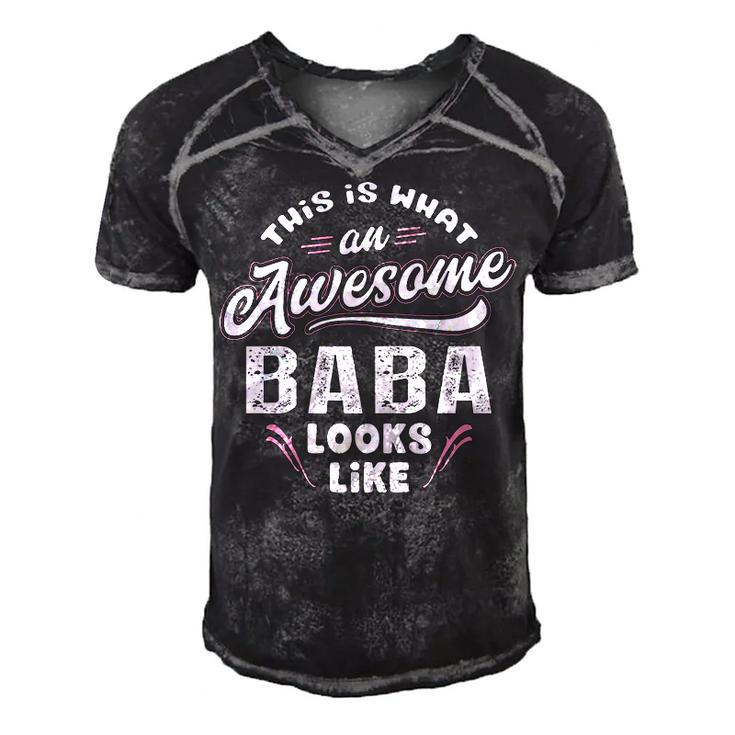 Baba Grandpa Gift   This Is What An Awesome Baba Looks Like Men's Short Sleeve V-neck 3D Print Retro Tshirt