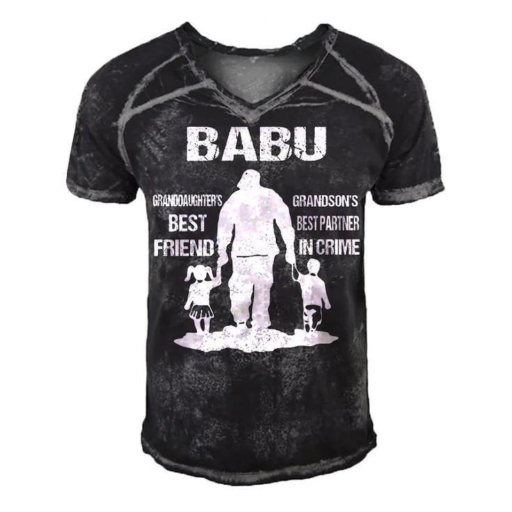 Babu Grandpa Gift Babu Best Friend Best Partner In Crime Men's Short Sleeve V-neck 3D Print Retro Tshirt