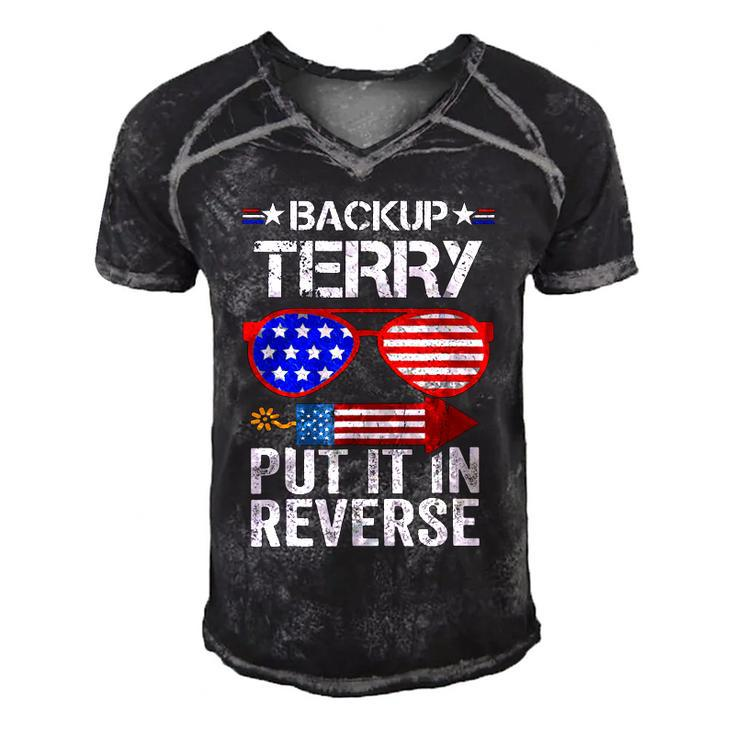 Back It Up Terry American Flag Usa 4Th Of July Sunglasses  Men's Short Sleeve V-neck 3D Print Retro Tshirt