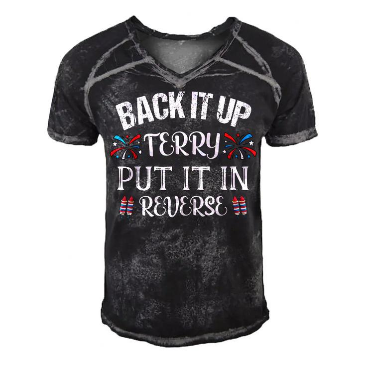 Back It Up Terry Put It In Reverse 4Th Of July  Men's Short Sleeve V-neck 3D Print Retro Tshirt