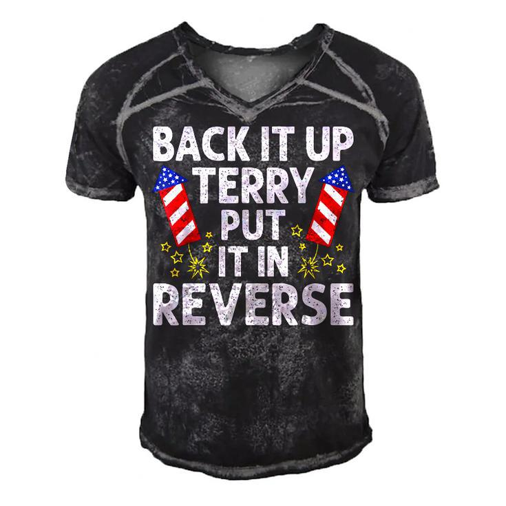 Back It Up Terry Put It In Reverse Funny 4Th Of July  Men's Short Sleeve V-neck 3D Print Retro Tshirt