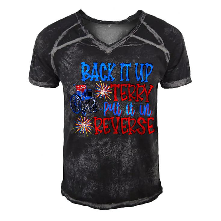 Back Up Terry Put It In Reverse 4Th Of July Fireworks Funny  Men's Short Sleeve V-neck 3D Print Retro Tshirt