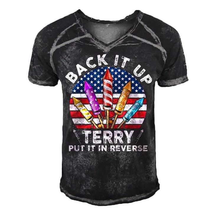 Back Up Terry Put It In Reverse 4Th Of July Vintage  Men's Short Sleeve V-neck 3D Print Retro Tshirt