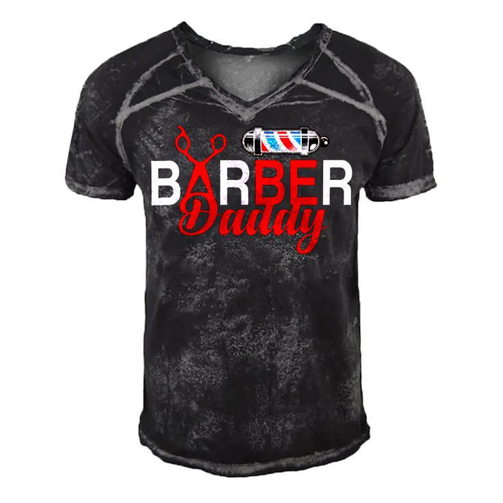 Barber Daddy Fathers Day T Shirts  Men's Short Sleeve V-neck 3D Print Retro Tshirt