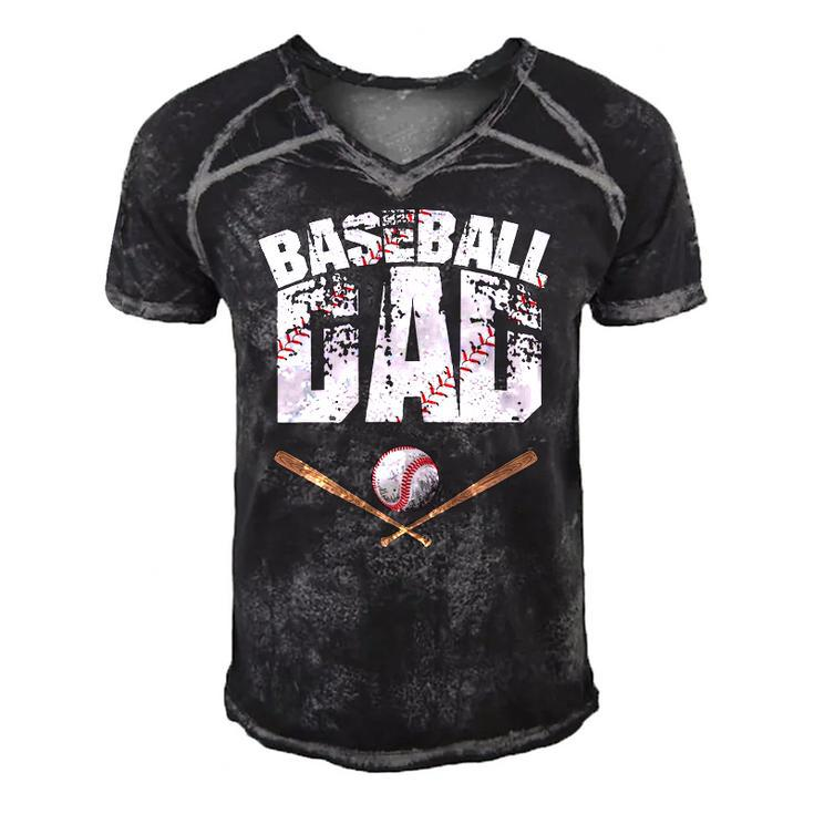 Baseball Dad - Baseball Lover For Father Men's Short Sleeve V-neck 3D Print Retro Tshirt