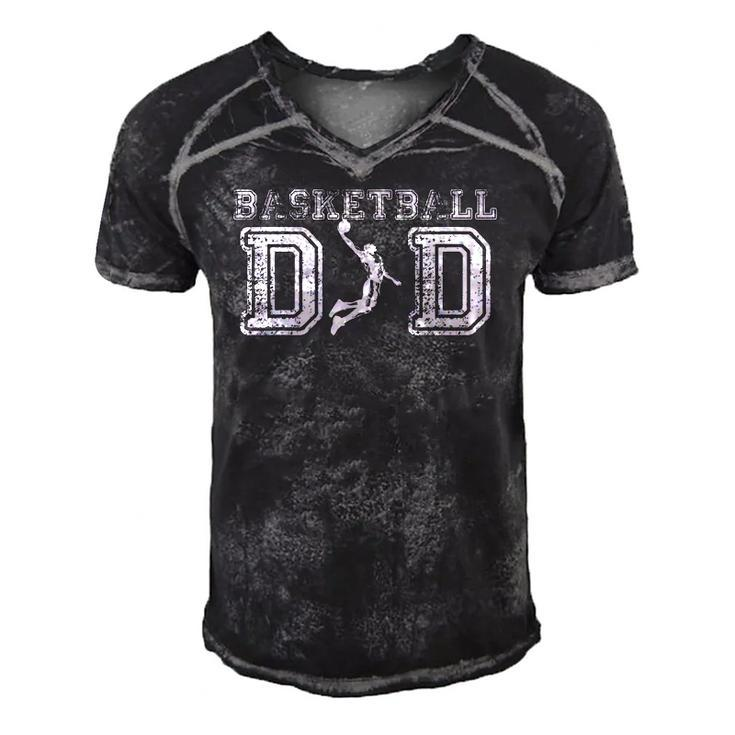 Basketball Dadfathers Day Gift For Daddy Papa Father Men's Short Sleeve V-neck 3D Print Retro Tshirt