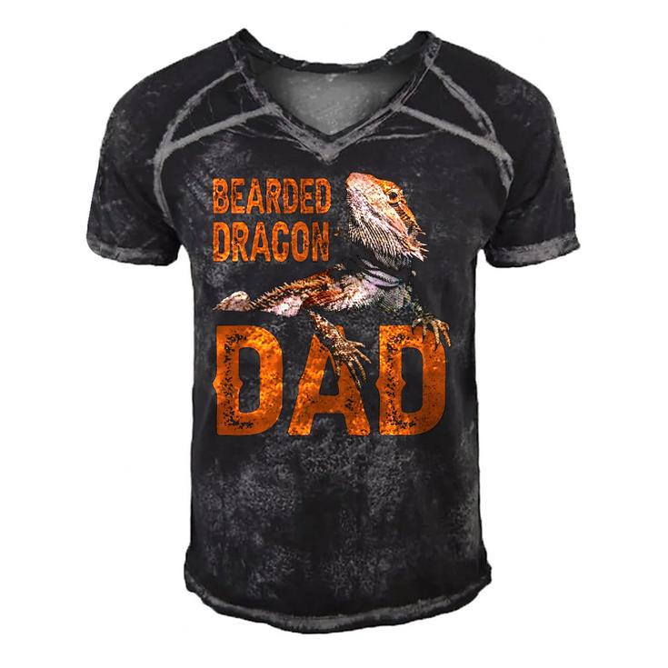 Bearded Dragon Dad - Bearded Dragon Papa Father Men's Short Sleeve V-neck 3D Print Retro Tshirt