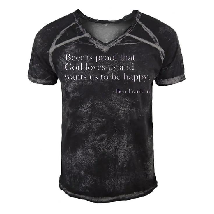 Beer Is Proof That God Loves Us Funny Beer Lover Drinking   Men's Short Sleeve V-neck 3D Print Retro Tshirt