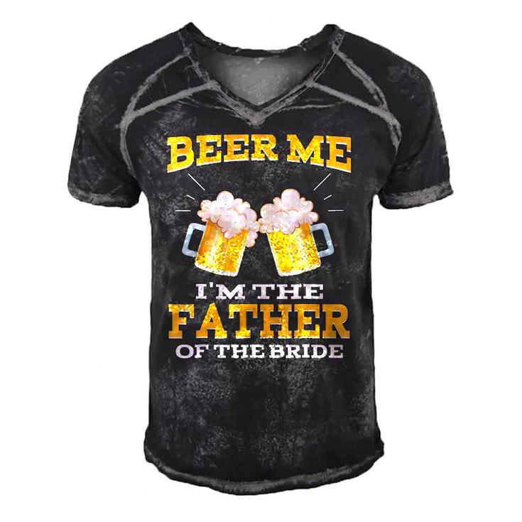 Beer Me Im The Father Of The Bride  Fathers Day Gift Men's Short Sleeve V-neck 3D Print Retro Tshirt