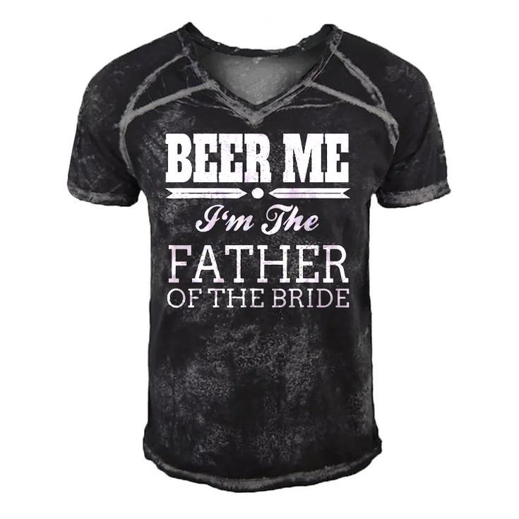 Beer Me Im The Father Of The Bride Wedding Gift Men's Short Sleeve V-neck 3D Print Retro Tshirt