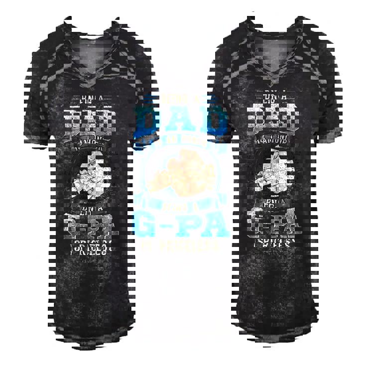 Being A Dad Is An Honor Being A G-Pa Is Priceless Men's Short Sleeve V-neck 3D Print Retro Tshirt