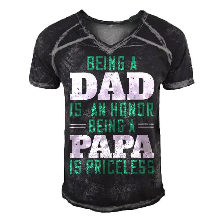 Being A Dadis An Honor Being A Papa Papa T-Shirt Fathers Day Gift Men's Short Sleeve V-neck 3D Print Retro Tshirt