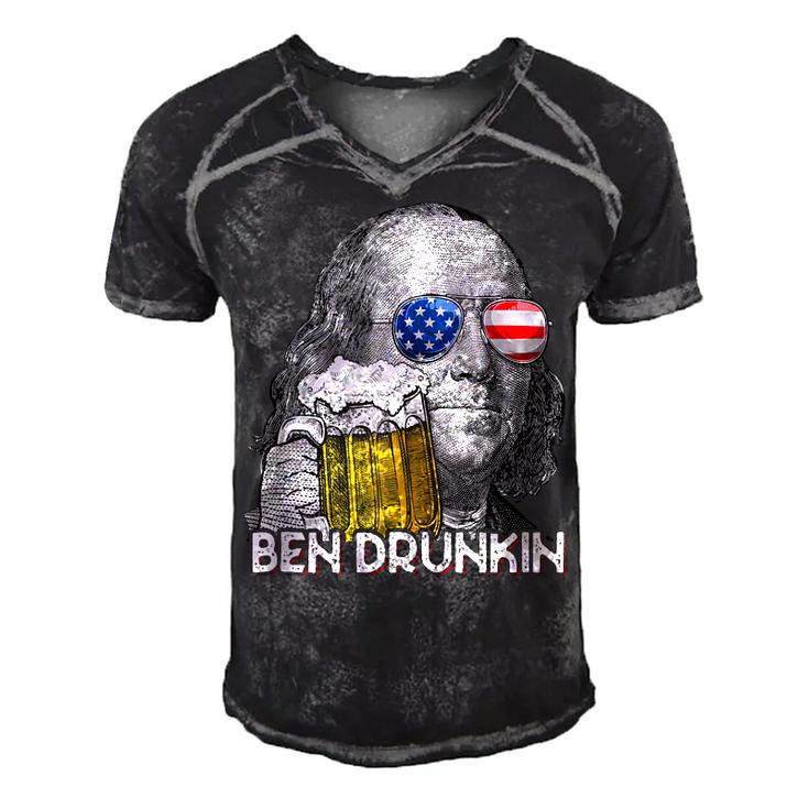 Ben Drankin Drunking Funny 4Th Of July Beer Men Woman  Men's Short Sleeve V-neck 3D Print Retro Tshirt