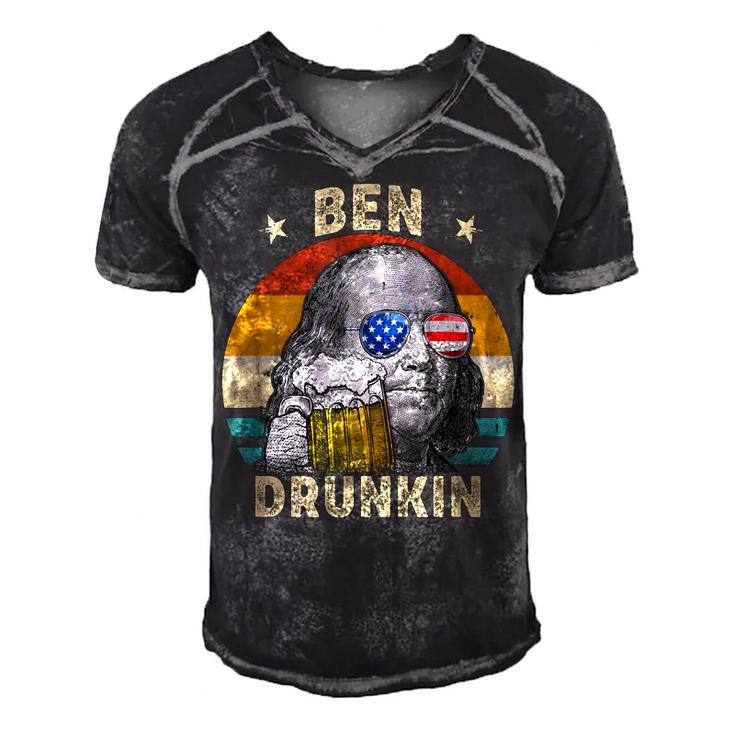 Ben Drankin Drunking Funny 4Th Of July Beer Men Woman  V2 Men's Short Sleeve V-neck 3D Print Retro Tshirt