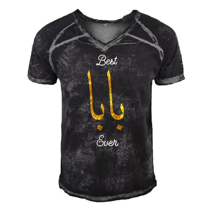 Best Baba Or Daddy Arabic Calligraphy Fathers Day Gift Men's Short Sleeve V-neck 3D Print Retro Tshirt