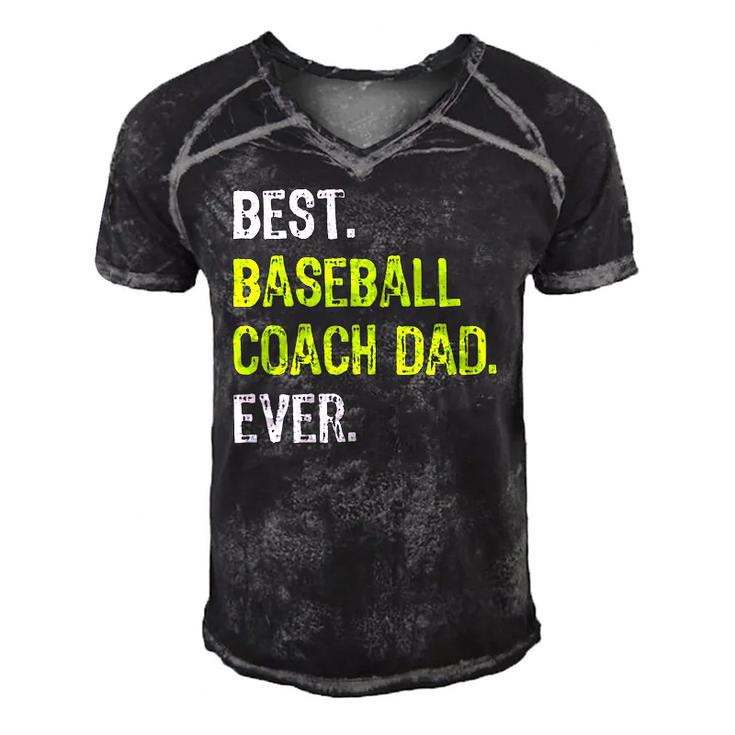 Best Baseball Coach Dad Ever Fathers Day Daddy Men's Short Sleeve V-neck 3D Print Retro Tshirt