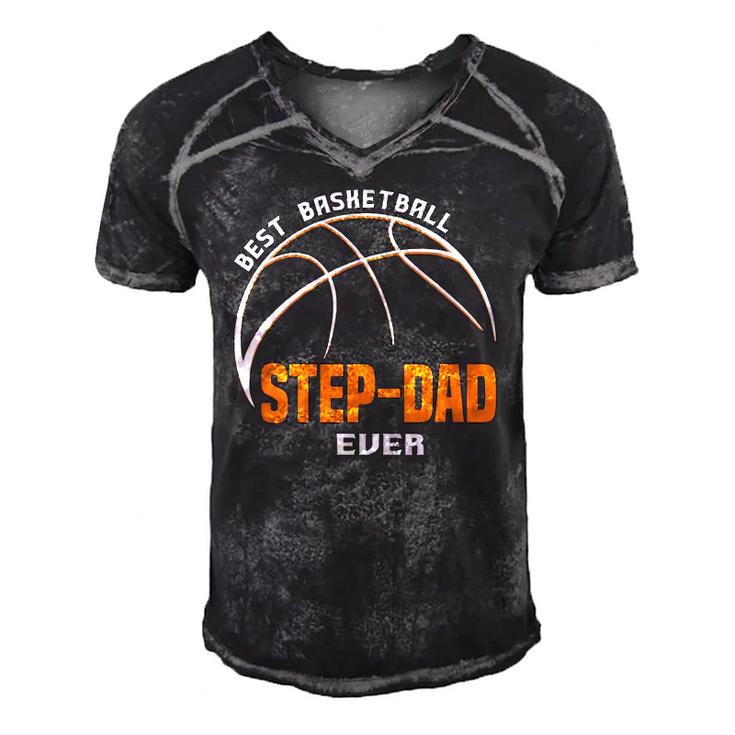 Best Basketball Step Dad Ever Fathers Day Men's Short Sleeve V-neck 3D Print Retro Tshirt