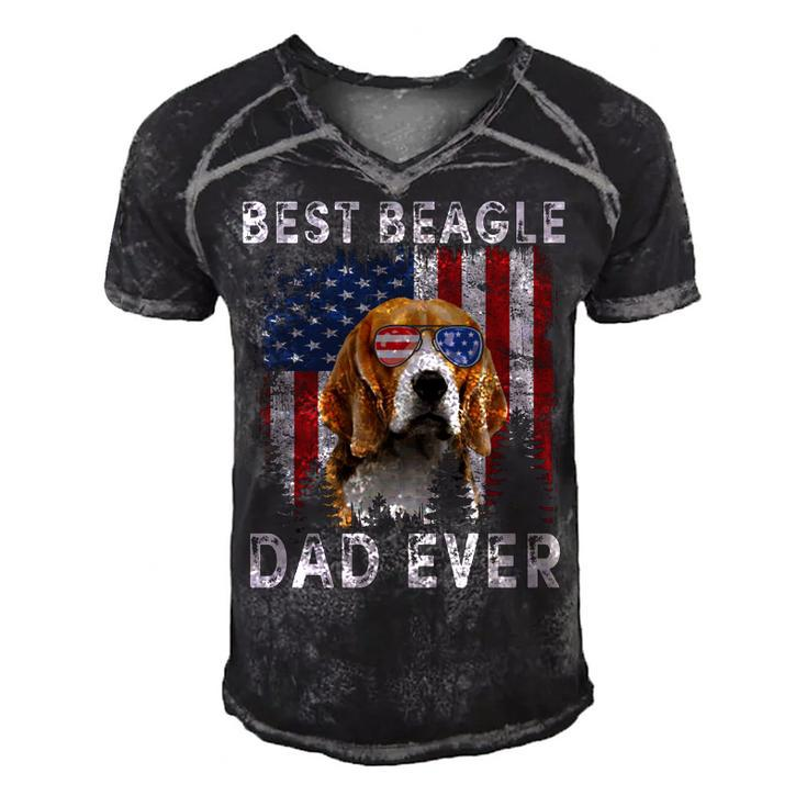 Best Boxer Dad Ever American Flag Fathers Day 4Th Of July   Men's Short Sleeve V-neck 3D Print Retro Tshirt
