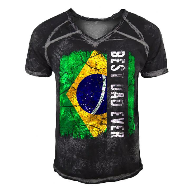 Best Brazilian Dad Ever Brazil Daddy Fathers Day Men's Short Sleeve V-neck 3D Print Retro Tshirt