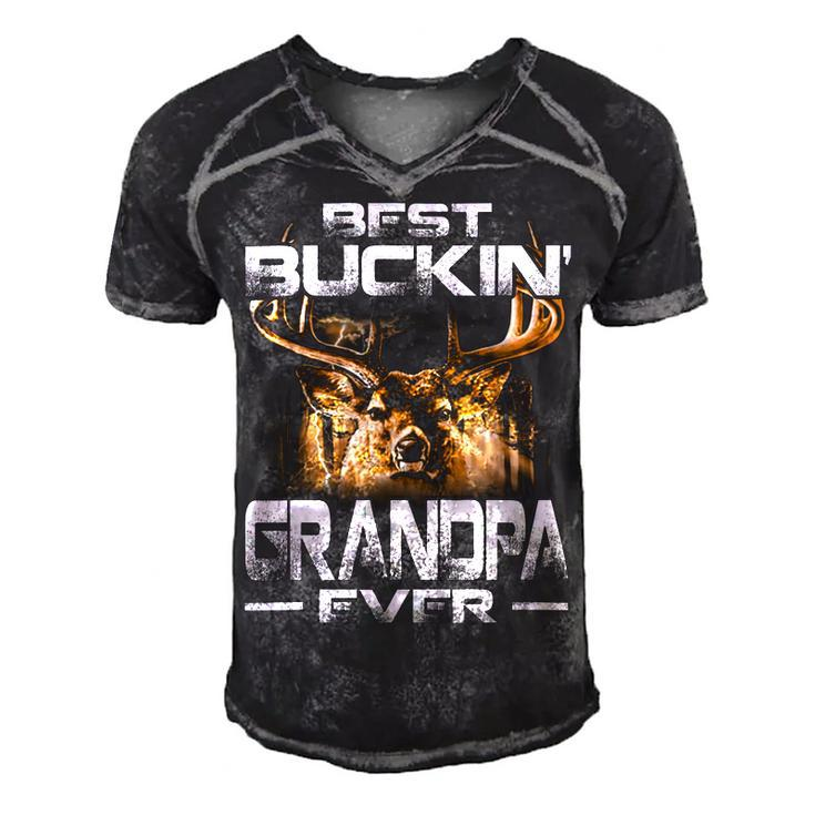 Best Buckin Grandpa Ever  Deer Hunting Bucking Father Men's Short Sleeve V-neck 3D Print Retro Tshirt
