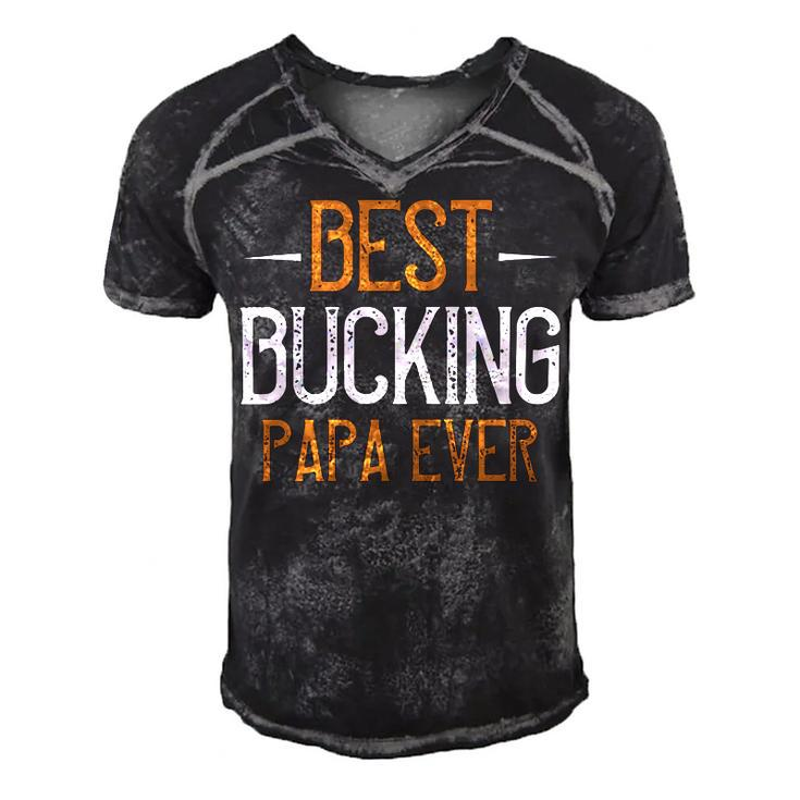 Best Bucking Papa Ever Papa T-Shirt Fathers Day Gift Men's Short Sleeve V-neck 3D Print Retro Tshirt