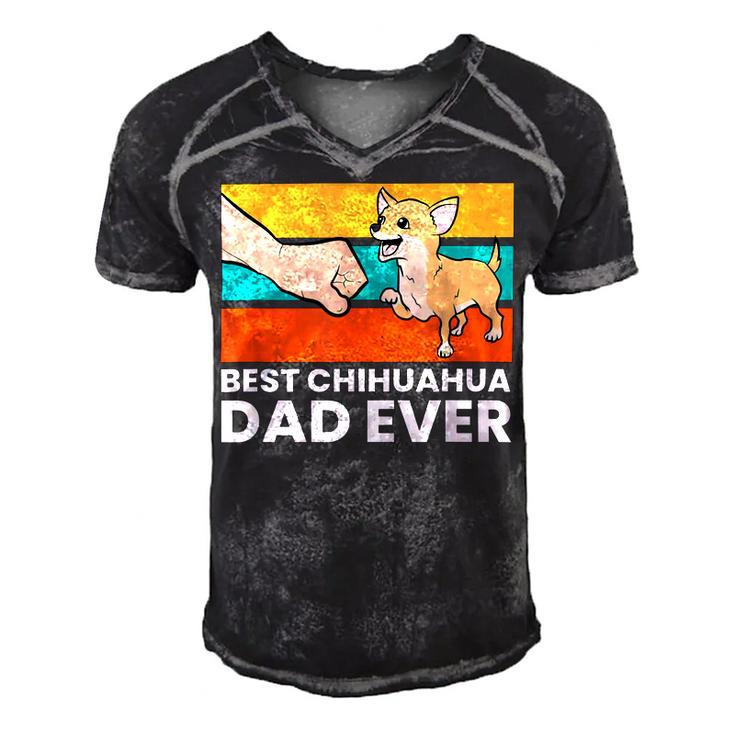 Best Chihuahua Dad Ever Cute Chihuahuas Men's Short Sleeve V-neck 3D Print Retro Tshirt