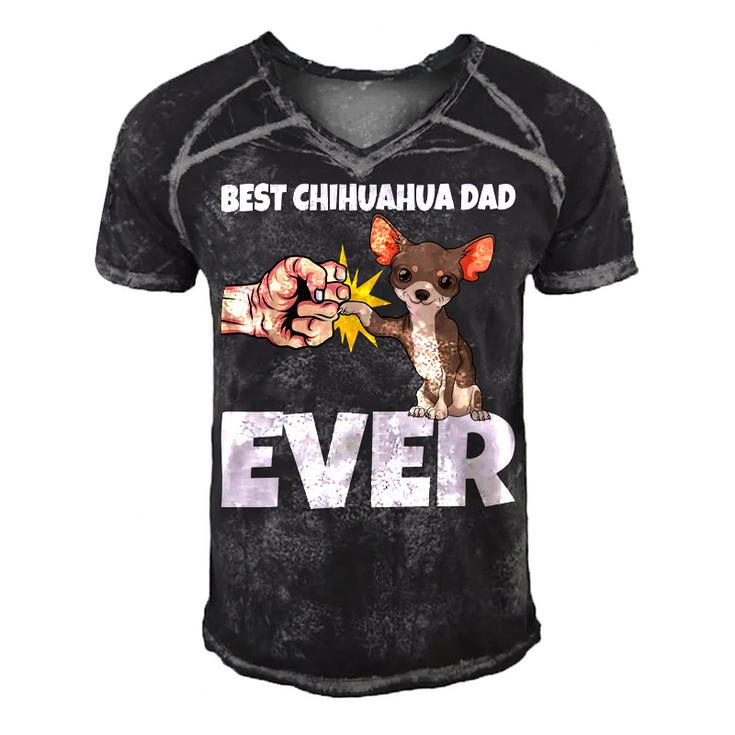 Best Chihuahua Dad Ever Funny Chihuahua Dog Men's Short Sleeve V-neck 3D Print Retro Tshirt