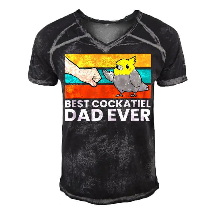 Best Cockatiel Dad Ever Bird Cockatiel Parrot Men's Short Sleeve V-neck 3D Print Retro Tshirt