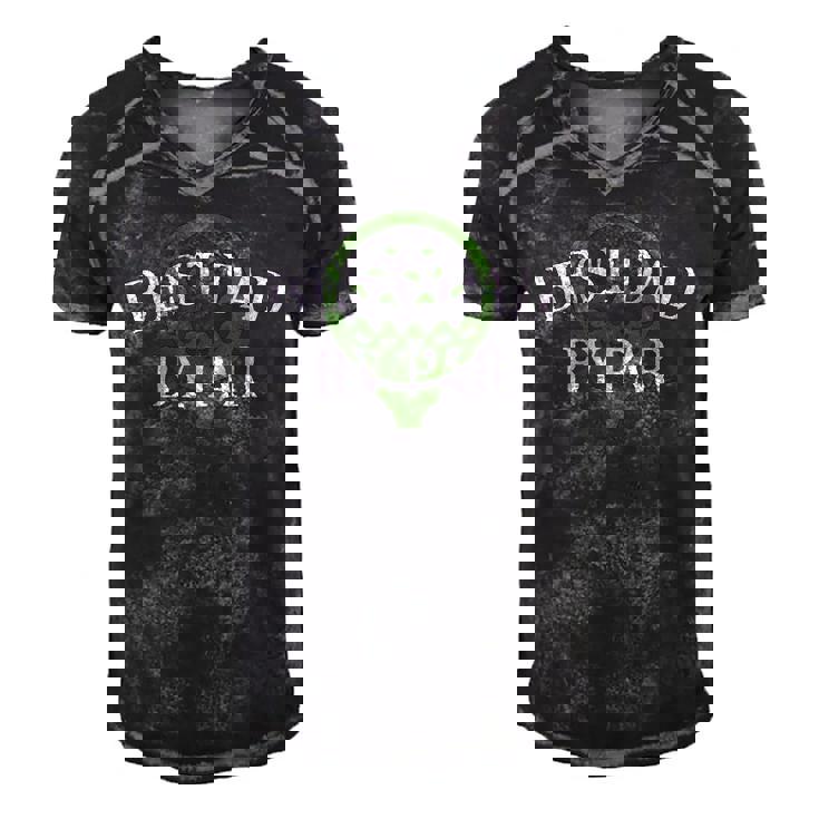 Best Dad By Par Fathers Day Golf Lover Gift Papa Golfer Men's Short Sleeve V-neck 3D Print Retro Tshirt