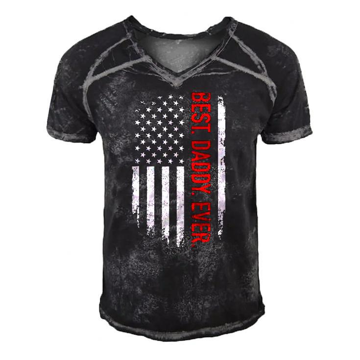 Best Daddy Ever Us American Flag Vintage For Fathers Day Men's Short Sleeve V-neck 3D Print Retro Tshirt