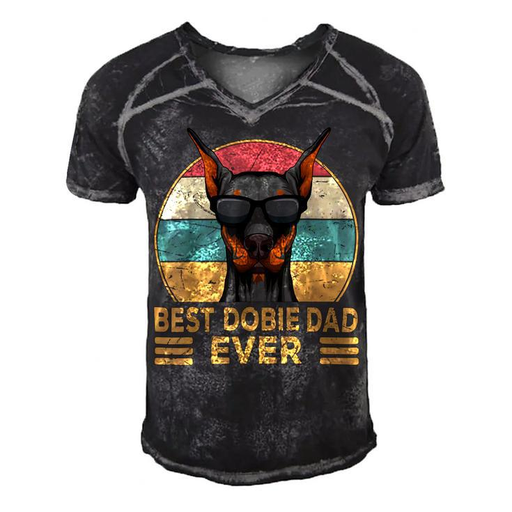 Best Dobie Dad Ever Doberman Dog Owner Men's Short Sleeve V-neck 3D Print Retro Tshirt