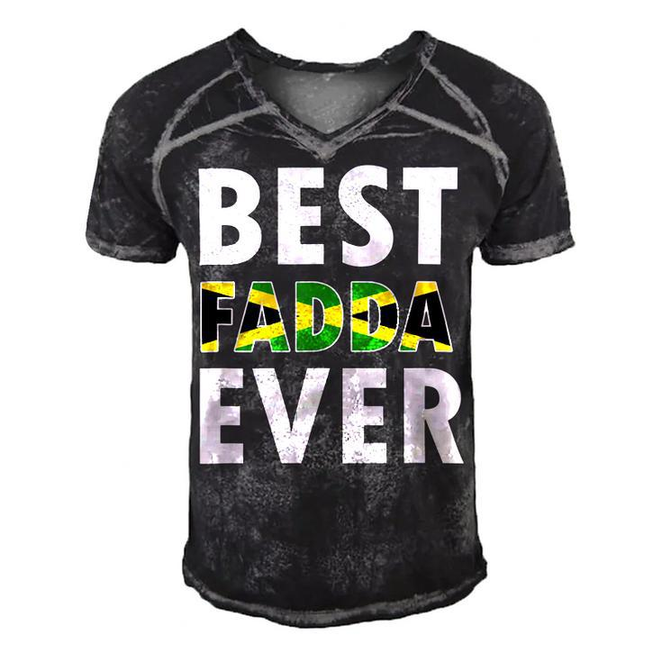 Best Fadda Ever Funny Jamaican Dad Fathers Day Souvenir Men's Short Sleeve V-neck 3D Print Retro Tshirt